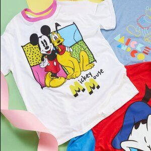 Disney Mickey & Co Ringer Tee | Mickey & Pluto | NWT | Med